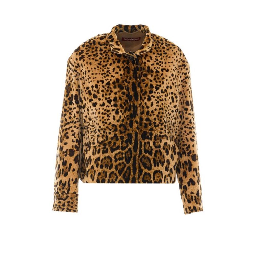 Max Mara Studio Women Mstedro Printed Smooth Velvet Boxy Jacket